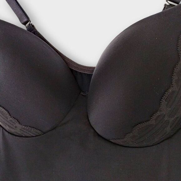 Spanx Assets Sz Small Black Slip‎ Shaper Padded Support Bra Womens Shapewear - Picture 4 of 10
